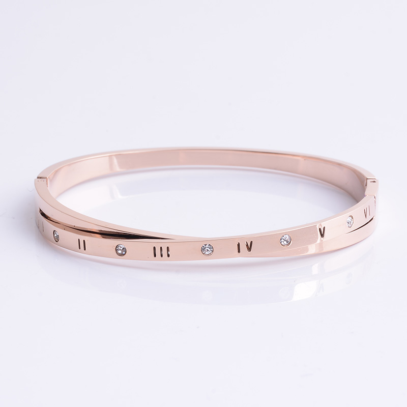 Titanium steel 18K rose gold bracelet for women with fadeless jewelry titanium steel bracelet undefined