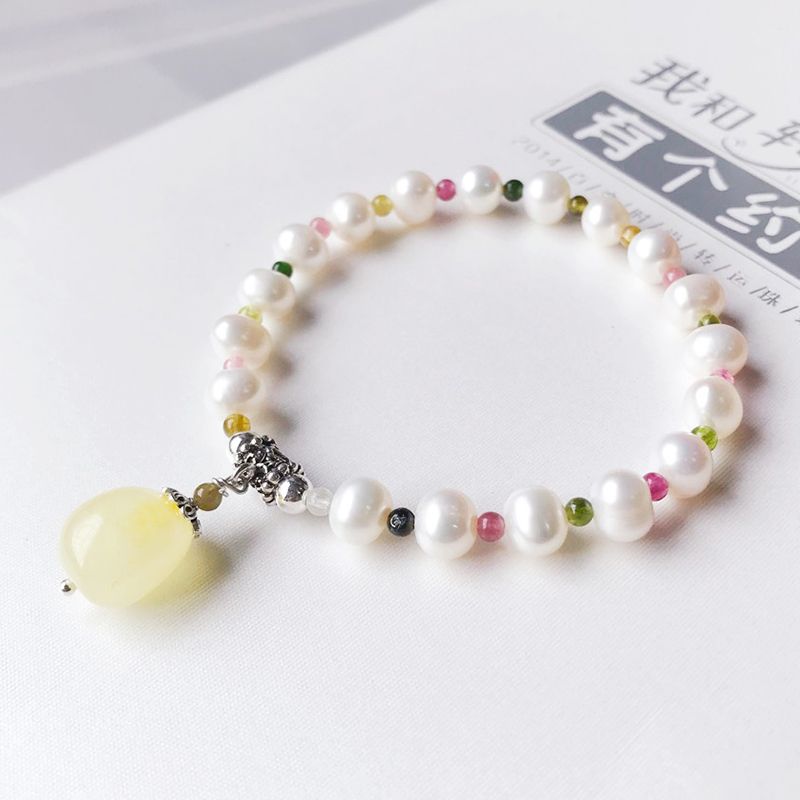 Yiwu Selection margin Baoting natural pearl bracelet S925 pure Yintai silver bracelet with Chinese style design bracelet thumbnail