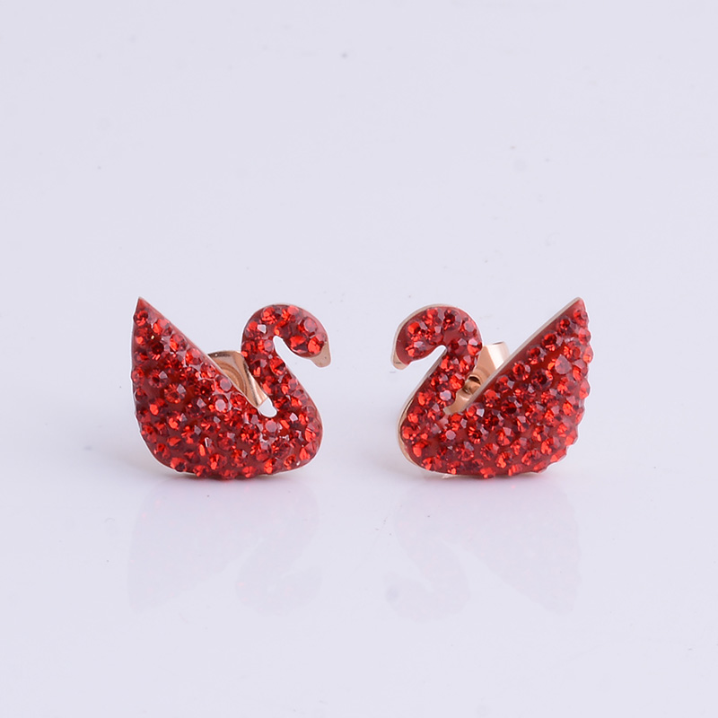 18k gold rose stud gold plated titanium steel female style fadeless jewelryTitanium steel stud earringsIt's undefined