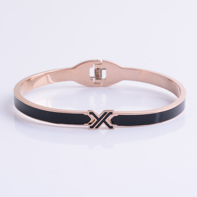 Titanium steel 18K rose gold bracelet for women with fadeless jewelry titanium steel bracelet Item Picture