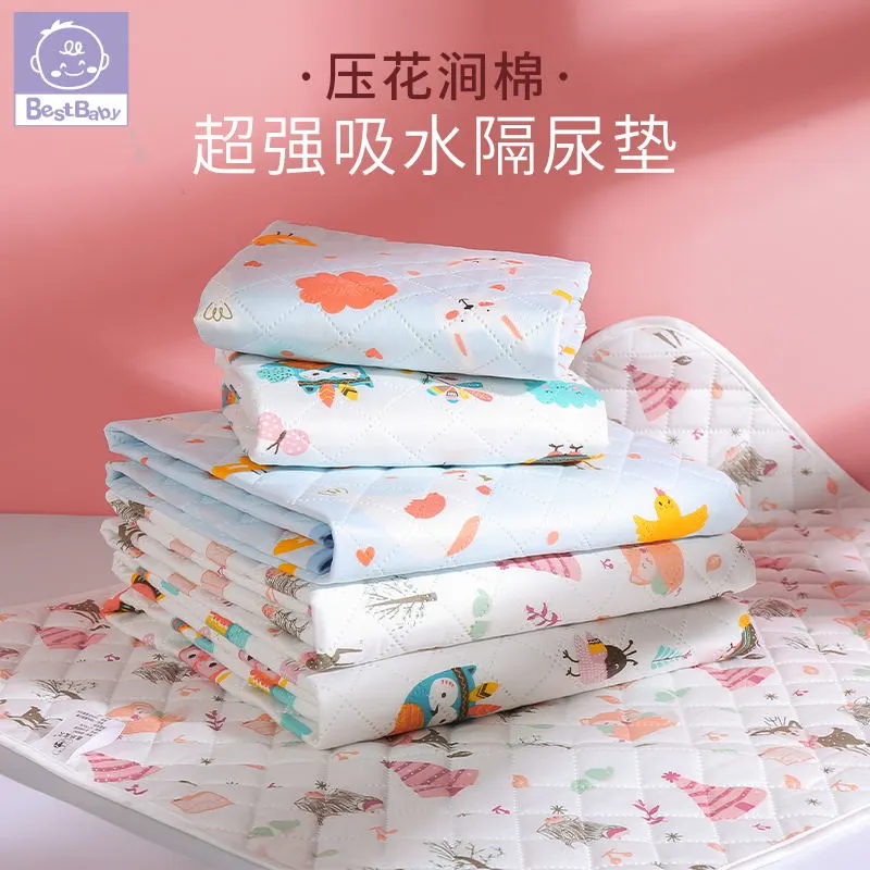 Foreign trade baby diaper pads, breathable and washable, milk thread anti-urine pads, cartoon leak-proof baby care pads detail image 2