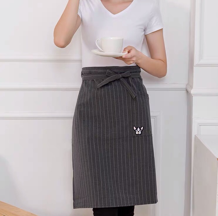 半身围裙韩版时尚美甲店咖啡厅餐厅厨房家用围裙服务员防水围裙