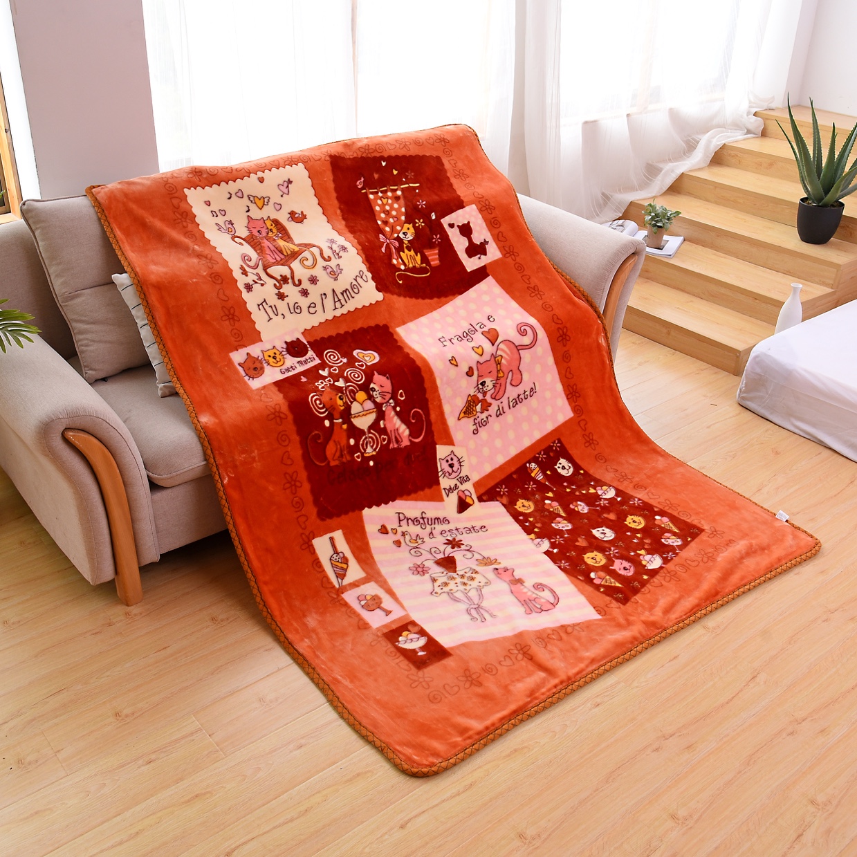 Jiali Lily bedding student blanket Cloud blanket can be machine washed details Picture