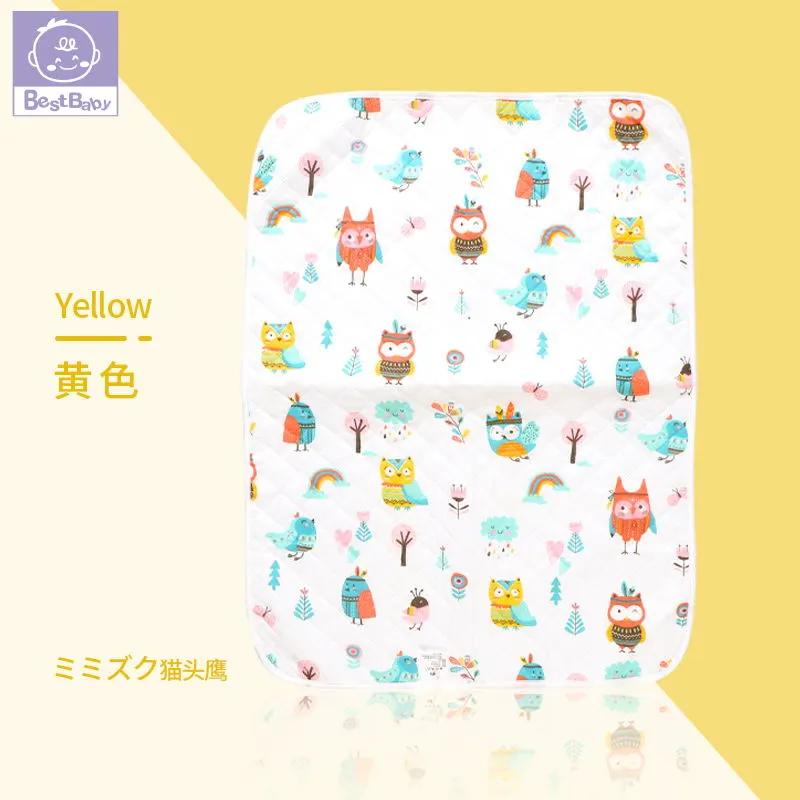 Foreign trade baby diaper pads, breathable and washable, milk thread anti-urine pads, cartoon leak-proof baby care pads detail image 6