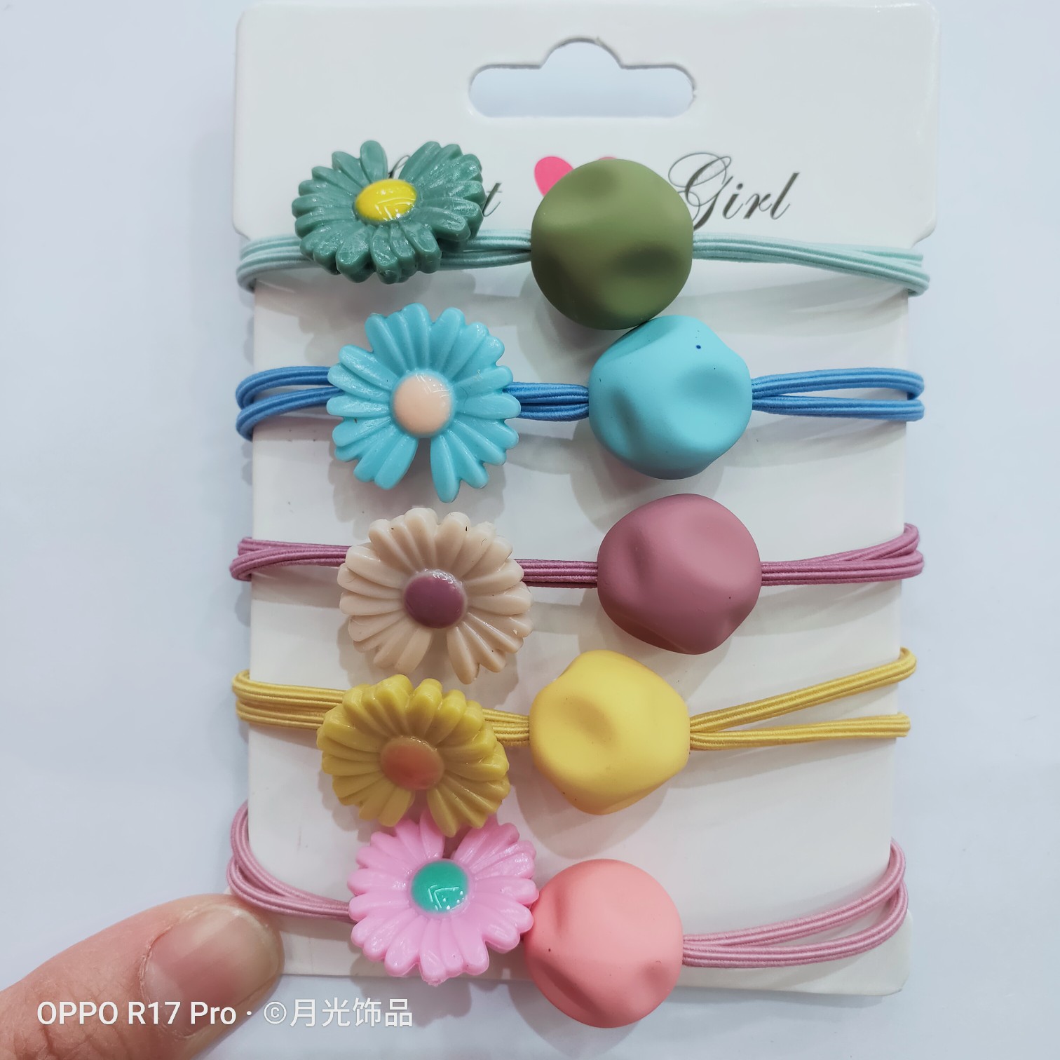 Korean-style fashionable chrysanthemum irregular square acrylic knotted hair band and hair rope cover