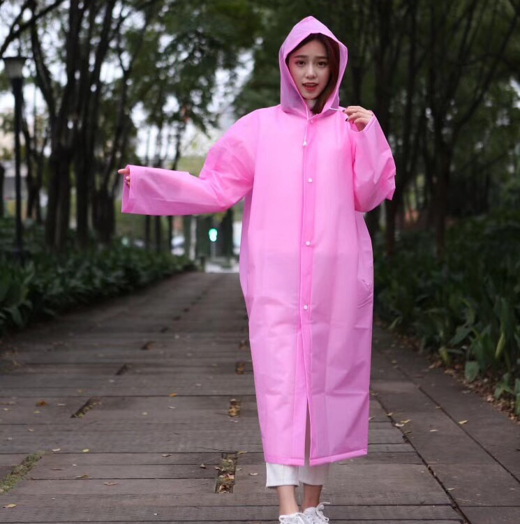 Adult outdoor hiking adult raincoat women EVA long windbreaker style raincoat non-disposable transparent raincoat rain gear details Picture