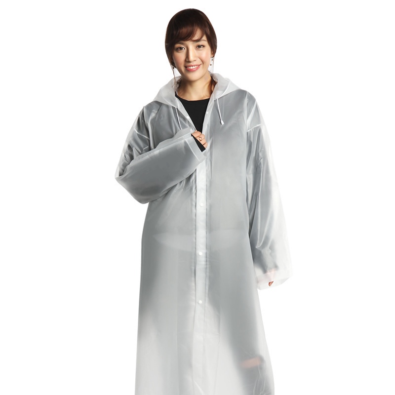 Adult outdoor hiking adult raincoat women EVA long windbreaker style raincoat non-disposable transparent raincoat rain gear