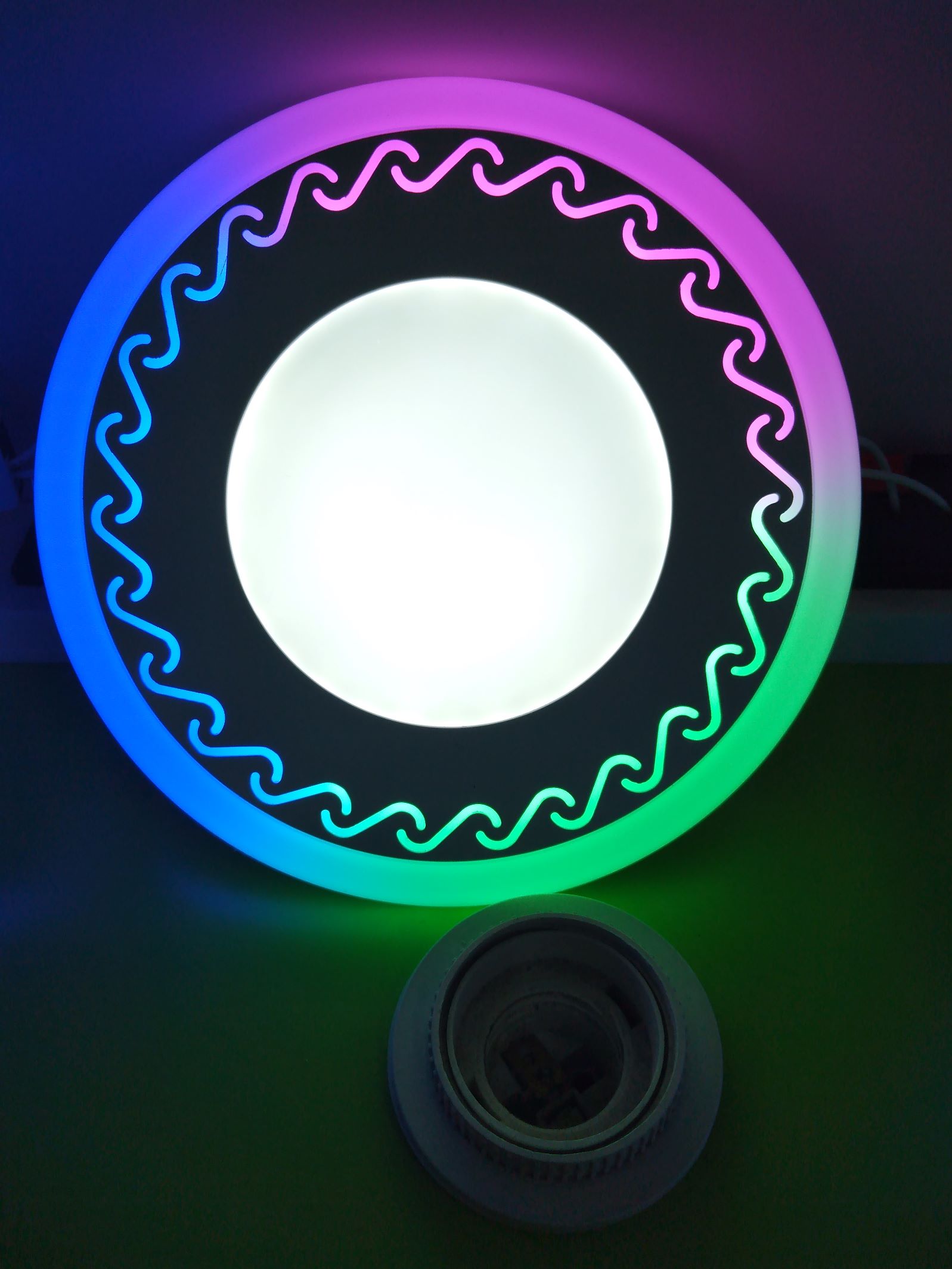 LED color panel light-波纹