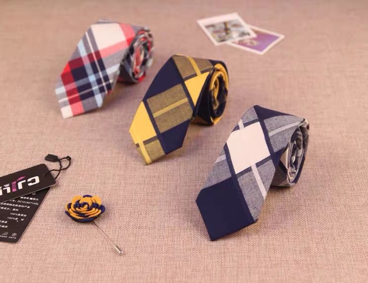 Business striped tie, casual 6CM, versatile knot for wedding Specification image