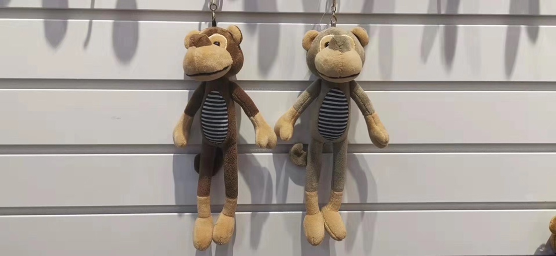 毛绒猴子挂件长腿猴挂件卡通猴钥匙扣毛绒玩具长腿瑜伽小猴子公仔图