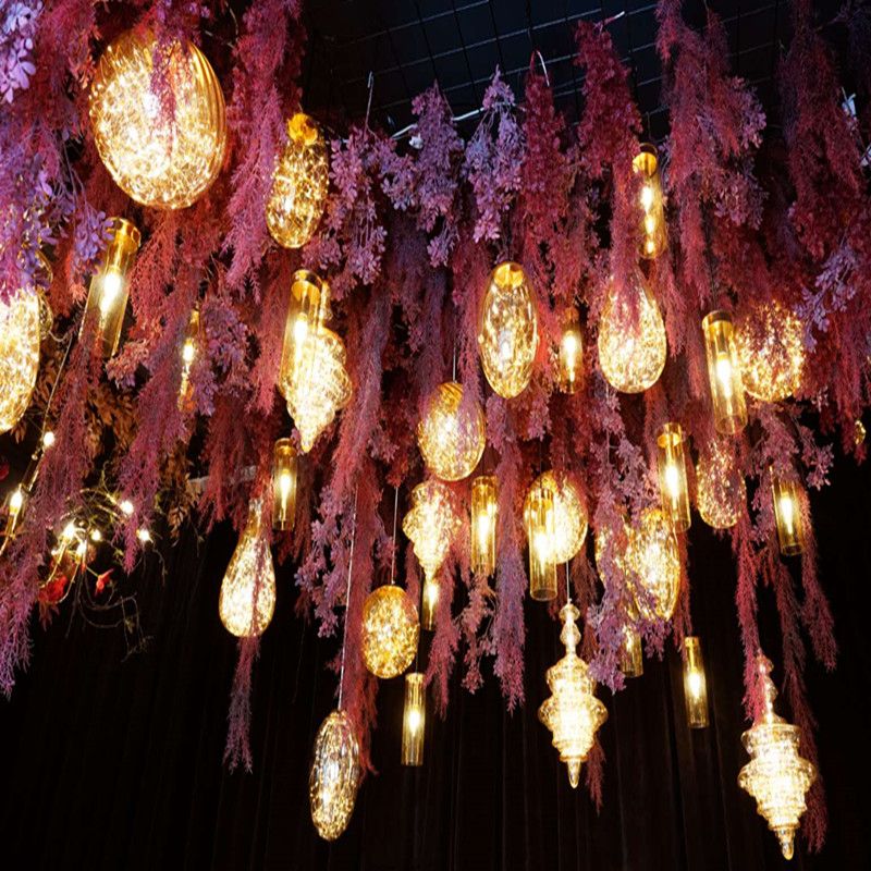 Yiwu Good Goods 2020 New Style Wedding Stage Decoration Glass chandelier decoration Wedding decoration Chandelier shape copper wire Chandelier details Picture