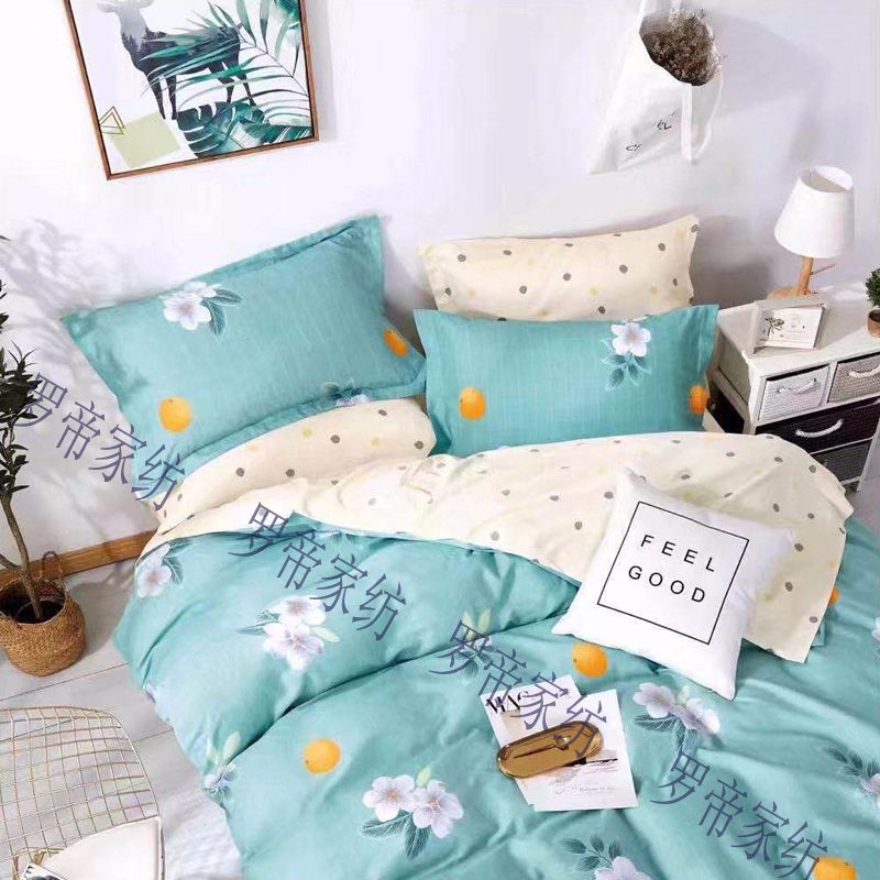 Web celebrity cotton pure cotton bed on three or four girls heart bed skirt quilt cover bed sheet princess wind flounce edge thumbnail