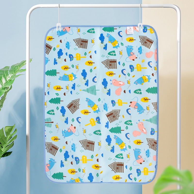 The washable double-sided milk thread anti-urine pad and cartoon baby care pad for foreign trade detail image 5