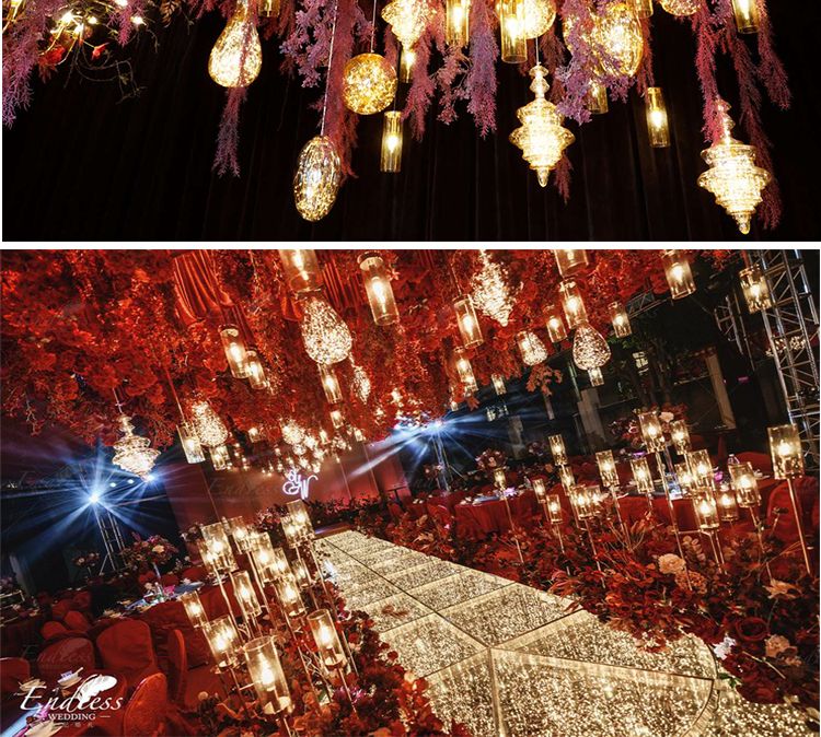 Yiwu Good Goods 2020 New Style Wedding Stage Decoration Glass chandelier decoration Wedding decoration Chandelier shape copper wire Chandelier detail image 4