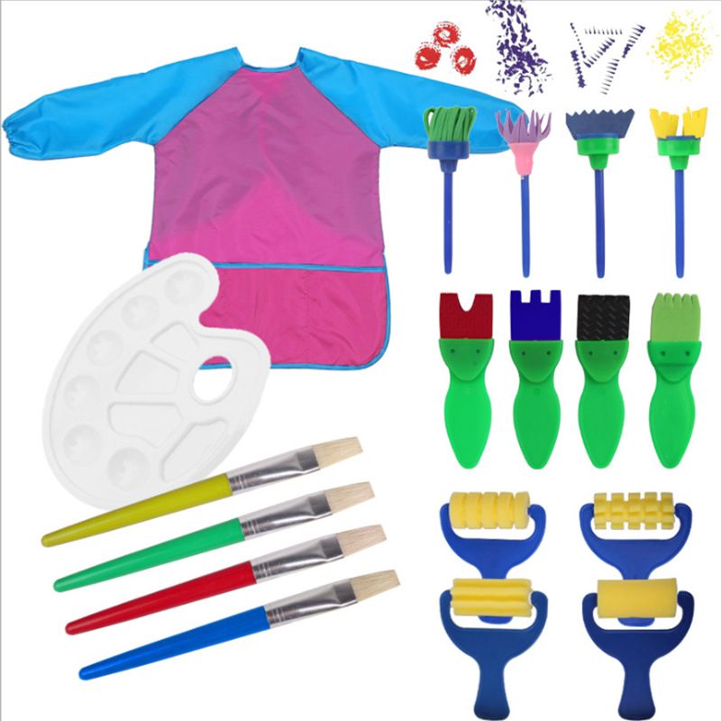 Cross-border Amazon painting sponge set 18-piece children's doodling and drawing set art tools direct sales wholesale