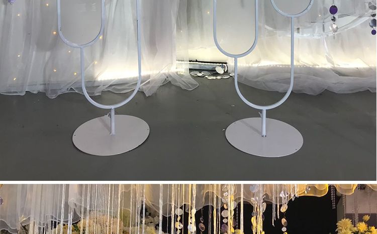 义乌好货婚礼舞台布置铁艺错位椭形二件套摆件 光膜路引婚庆 婚庆庆典道具详情图10