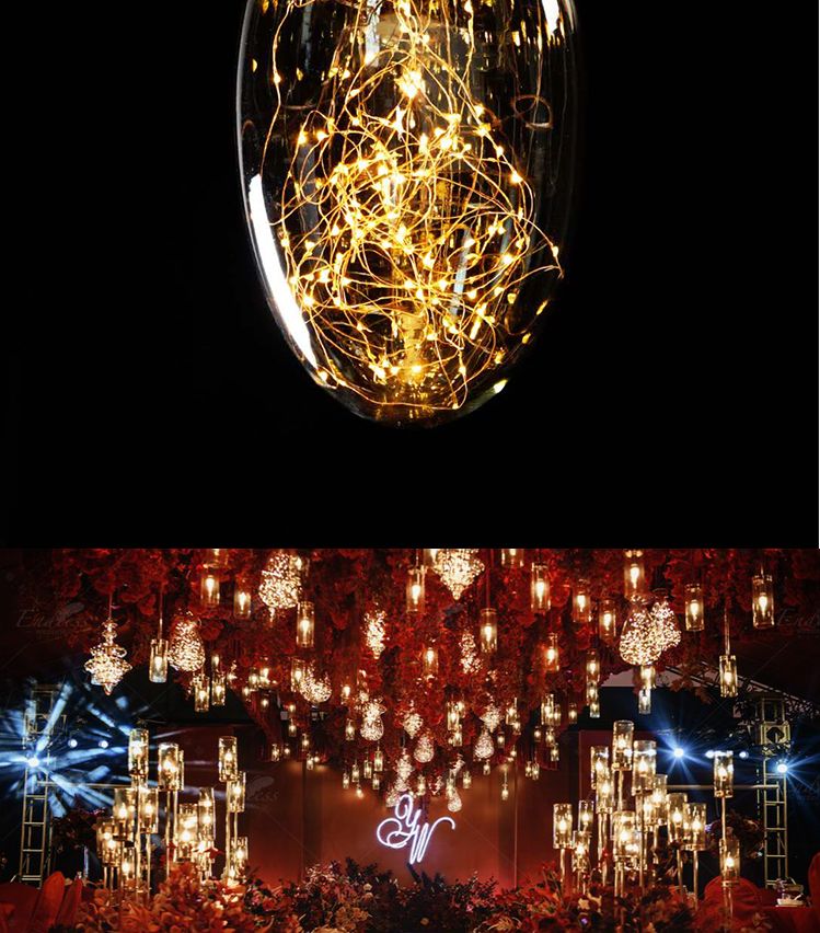 Yiwu Good Goods 2020 New Style Wedding Stage Decoration Glass chandelier decoration Wedding decoration Chandelier shape copper wire Chandelier detail image 14