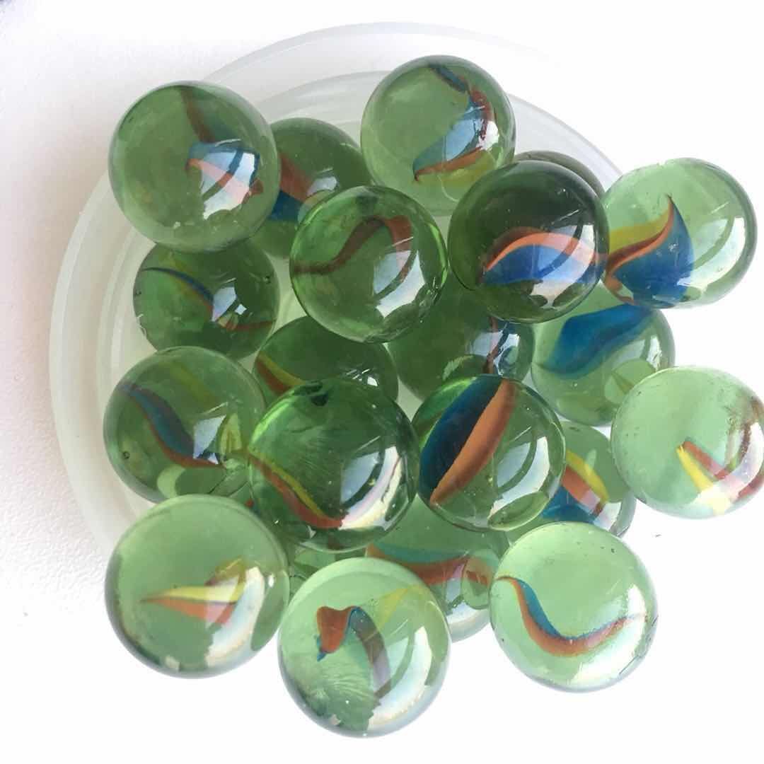 90粒16mm三花玻璃珠 1.6cm透明花瓣弹珠 儿童怀旧玩具 鱼缸装饰