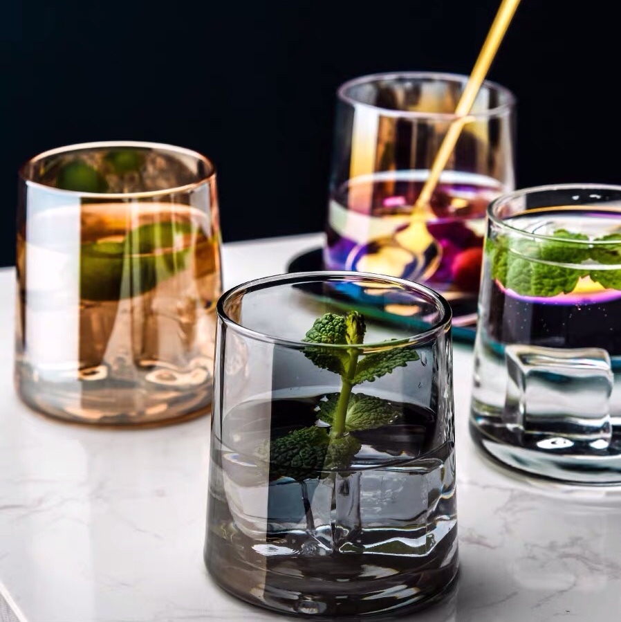 Whiskey Glass Creative Ion-Plated Beer Wine Glass Shot Glass Heat-Resistant Juice Cocktail Glass
