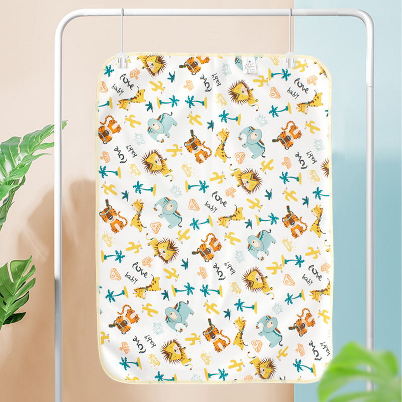 The washable double-sided milk thread anti-urine pad and cartoon baby care pad for foreign trade detail image 7