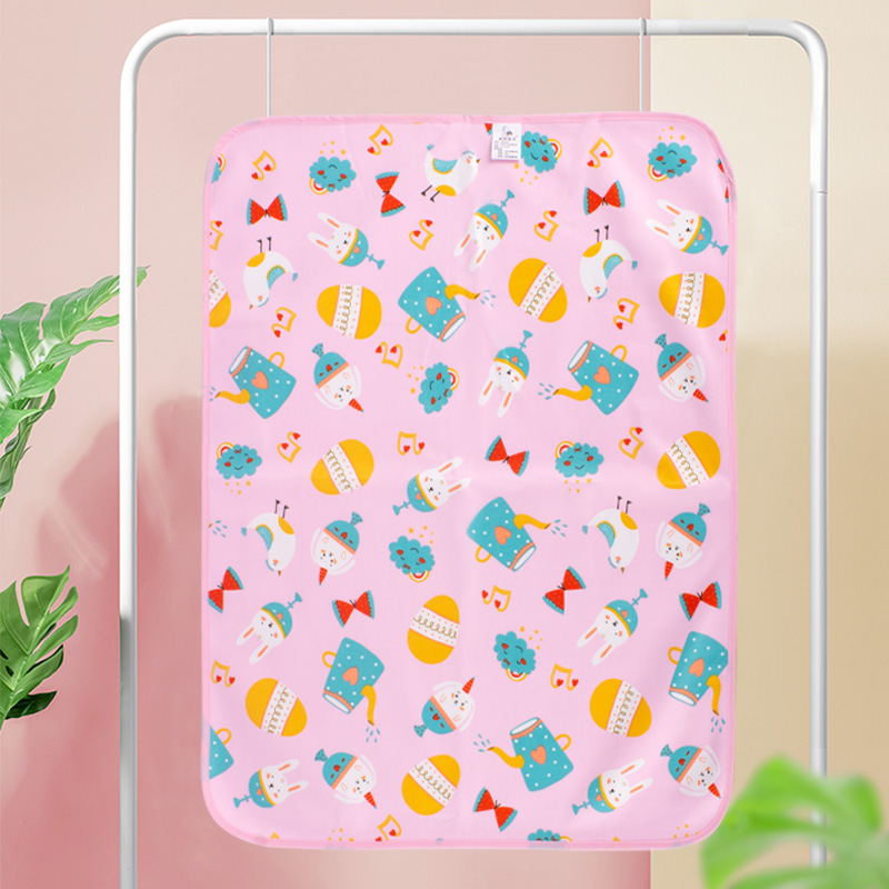 The washable double-sided milk thread anti-urine pad and cartoon baby care pad for foreign trade undefined