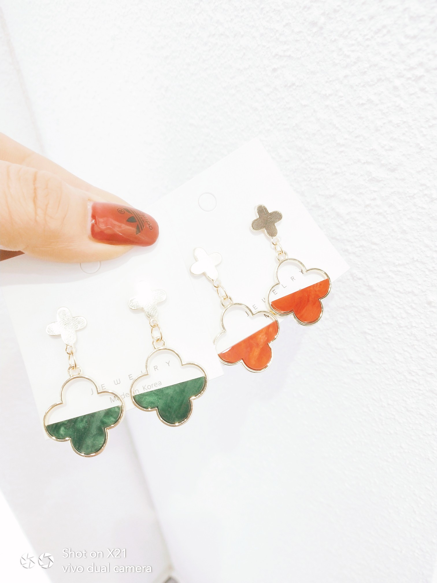 S925 trend Japanese and Korean four-leaf clover Ins earrings fashion style earrings versatile earrings thumbnail
