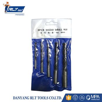 5pcs set wood drill bit 4mm 5mm 6mm 8mm 10mm 木工钻组套