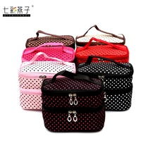 Double makeup bag Makeup bag Wash bag Clutch bag Polka dot double makeup bag