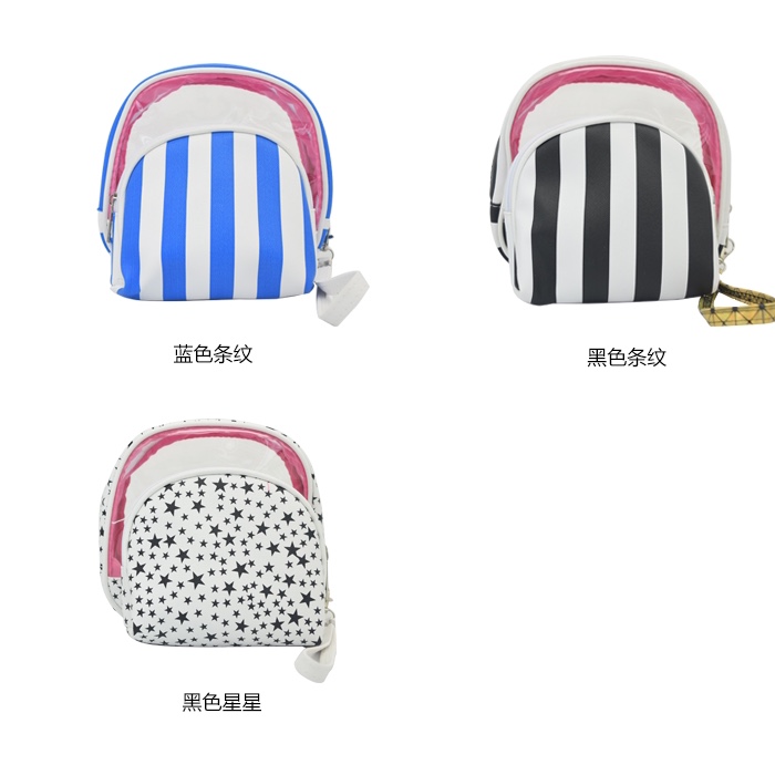 新款波浪纹两件套化妆包美妆赠品包可定制LOGO 实力厂家白底实物图