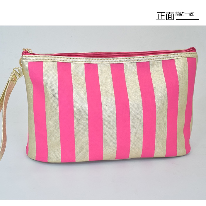 Fashion stripe storage bag cosmetics large capacity bag manufacturers direct sales