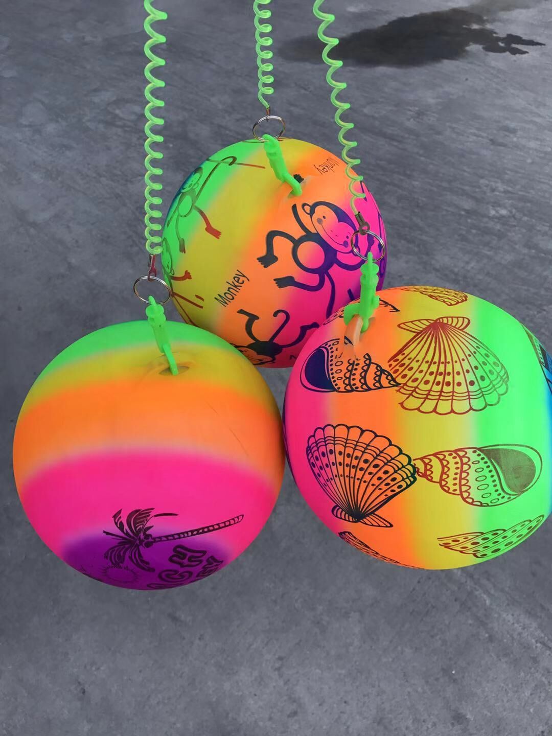Source factory 22cm training with chain football children PVC inflatable toy kindergarten watermelon clap ball thumbnail