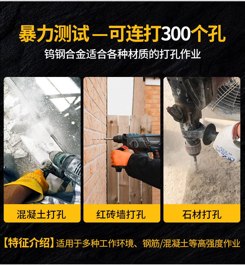 RLT CROSSDRILL BIT FOR STONE 十字电锤钻详情图3