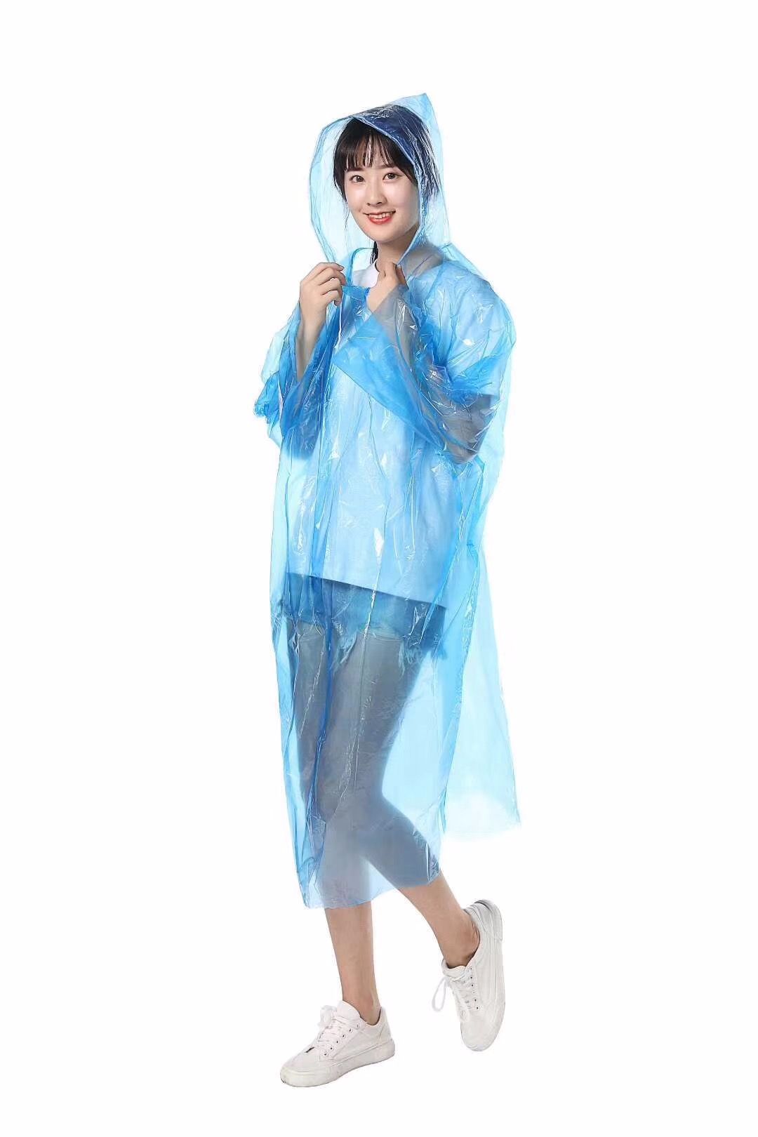 Factory direct sales of disposable hooded raincoats with caps and ropes, lightweight travel raincoats wholesale