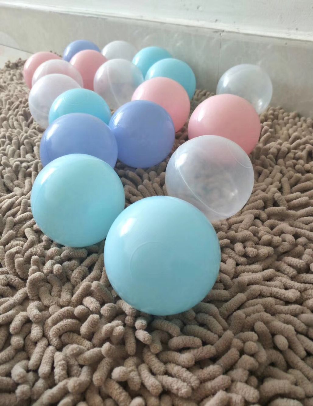 宝贝海洋球池围栏室内玩具球类儿童彩色球婴儿无毒塑料加厚波波球图
