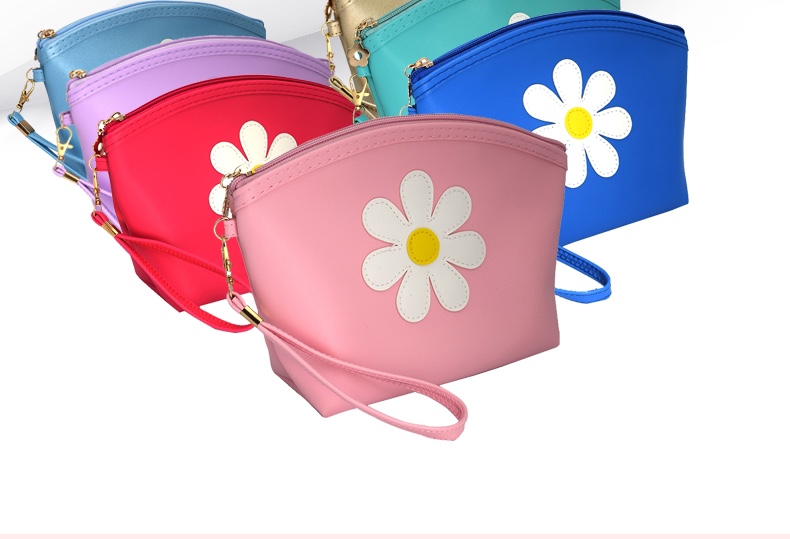 Fashionable sunflower oval handbag Ladies make-up bag Make-up bag wash bag clutch bag