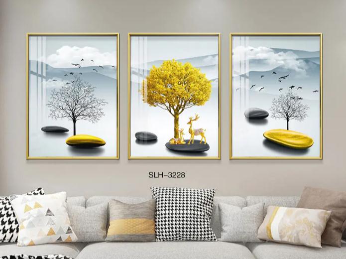 2020新款客厅装饰画 沙发背景墙挂画组合画 轻奢挂画卧室三联画详情图3