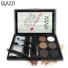 GLAZZI6色眉粉眉笔防水防汗不脱色持久眉贴刷子套装彩妆批发