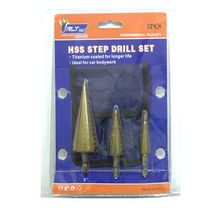 HSS 4241 3pcs  step drill bit set 3 件套阶梯钻组套 钻铁