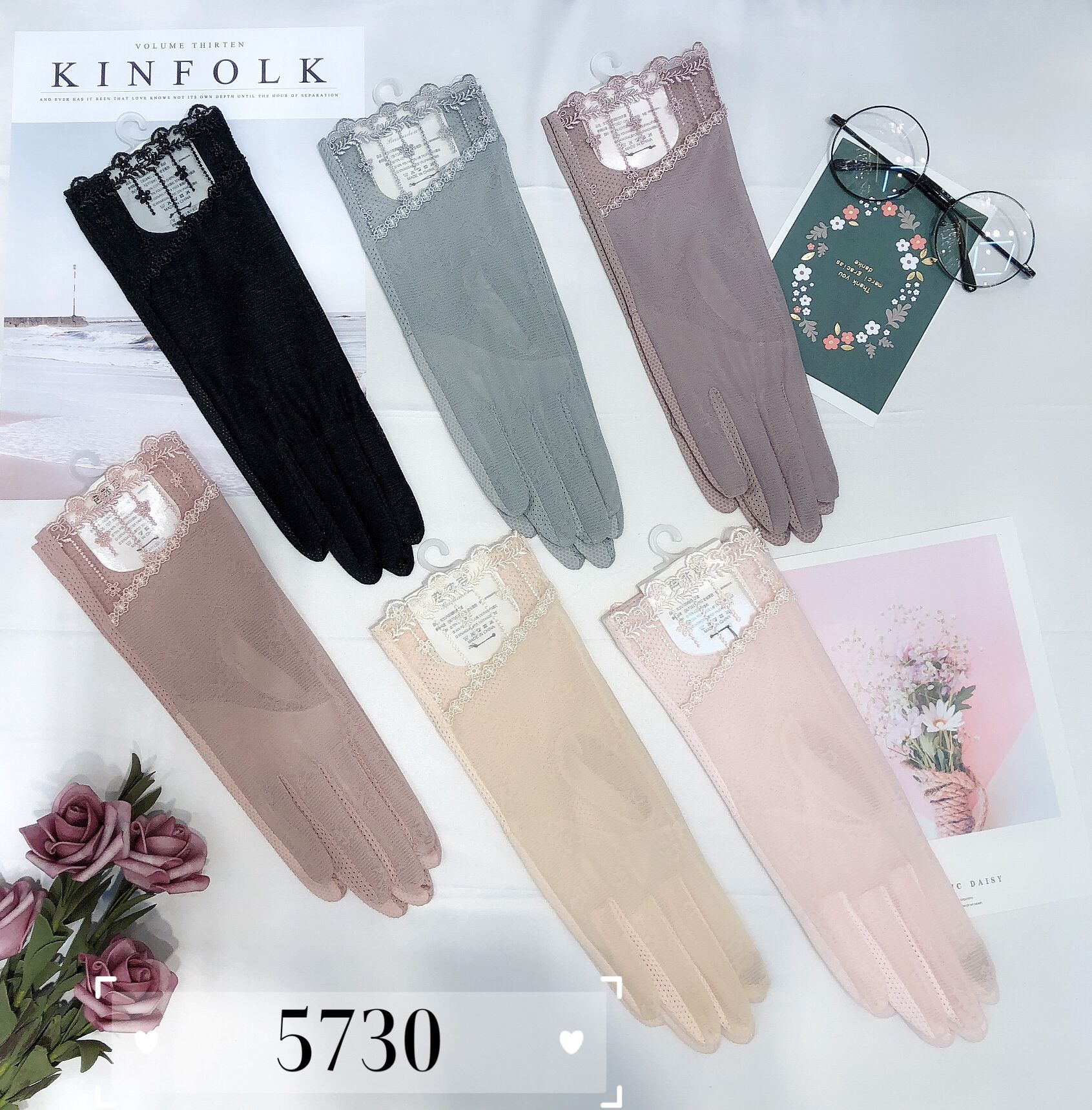 In summer, don't sai 28cm ice lace touch screen gloves