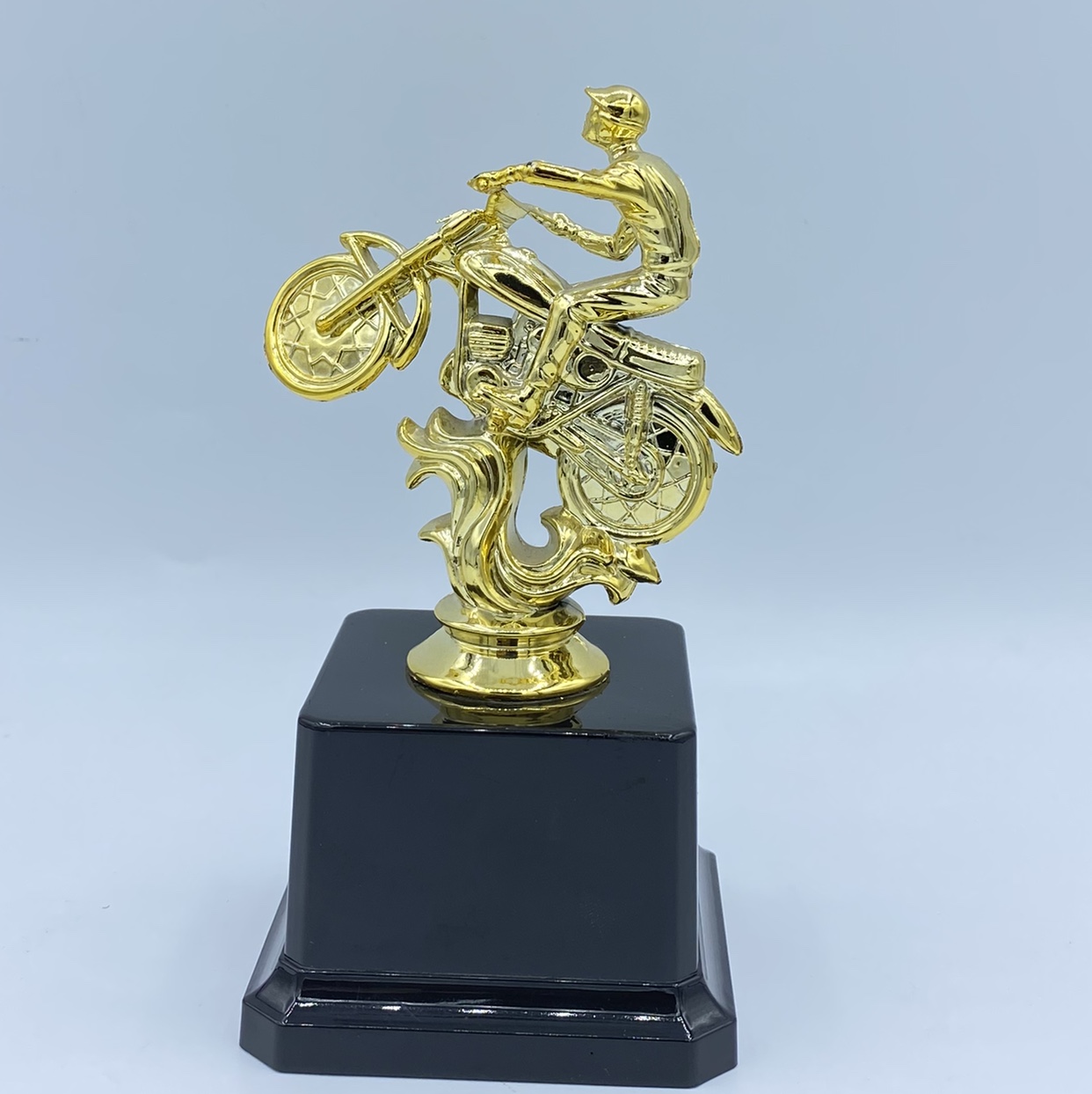 Motorcycle race glorious trophy and medal source manufacturer, plastic products production, 14CM customizable logo Item Picture