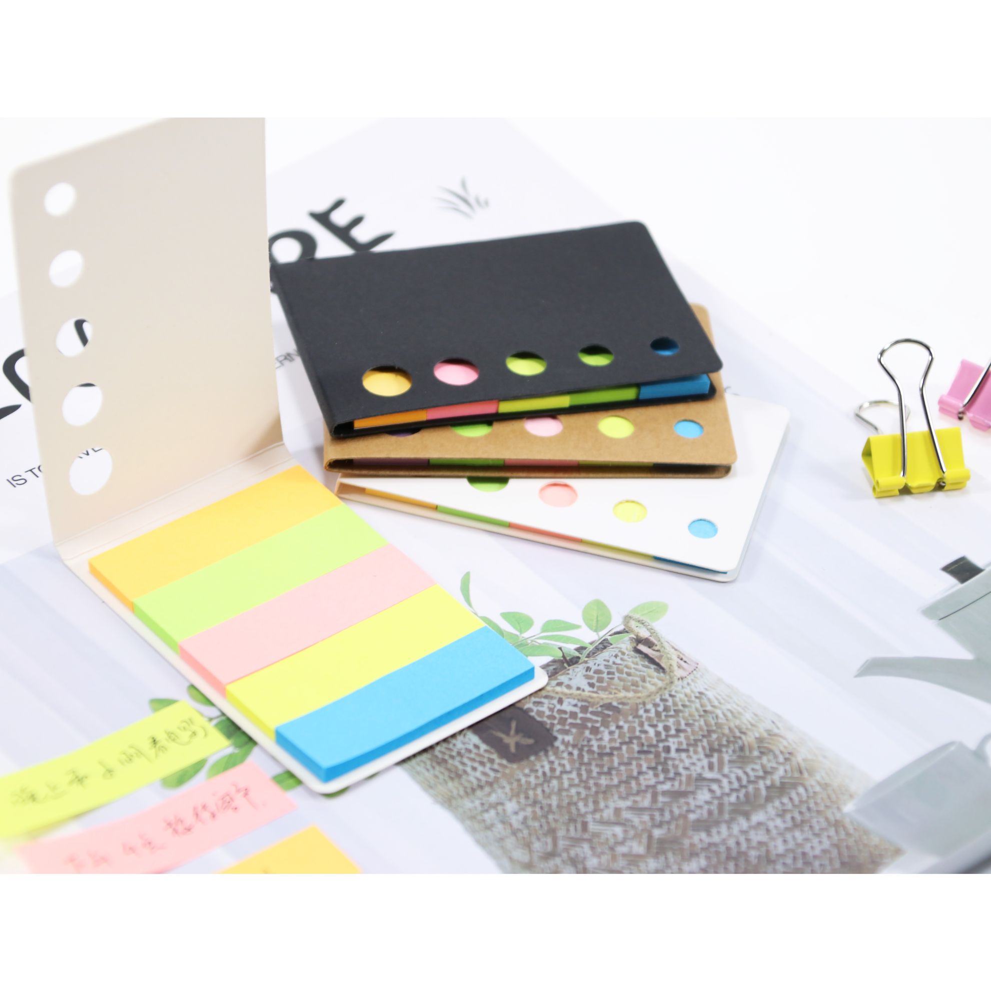 Cross border for manufacturers kraft paper sticky note advertising Gift sticky note set fluorescent sticky note custom thumbnail