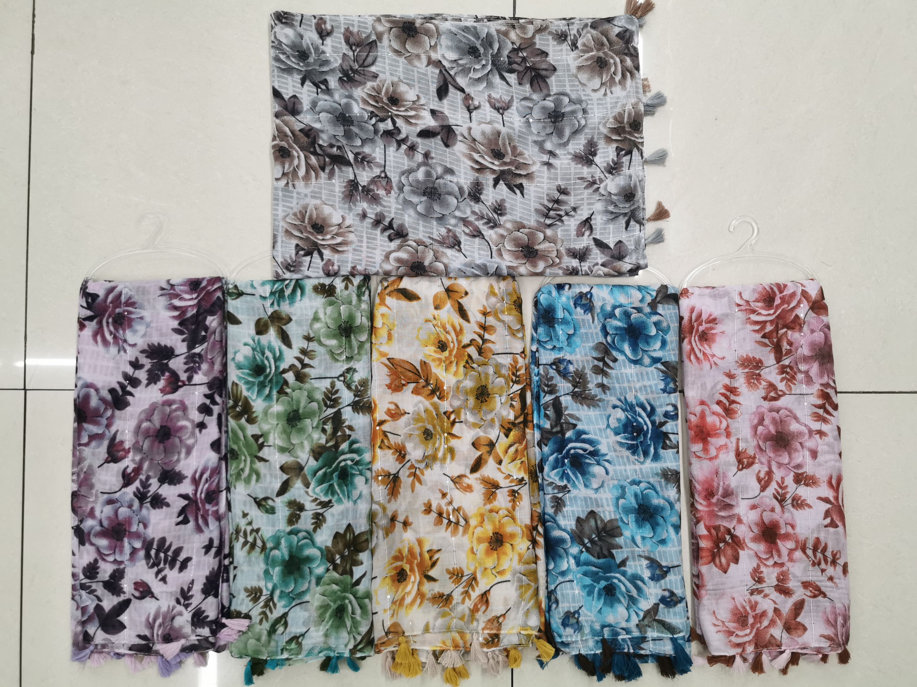 Women's Fashion Muslim Polyester Scarf Printed Long Scarf 3