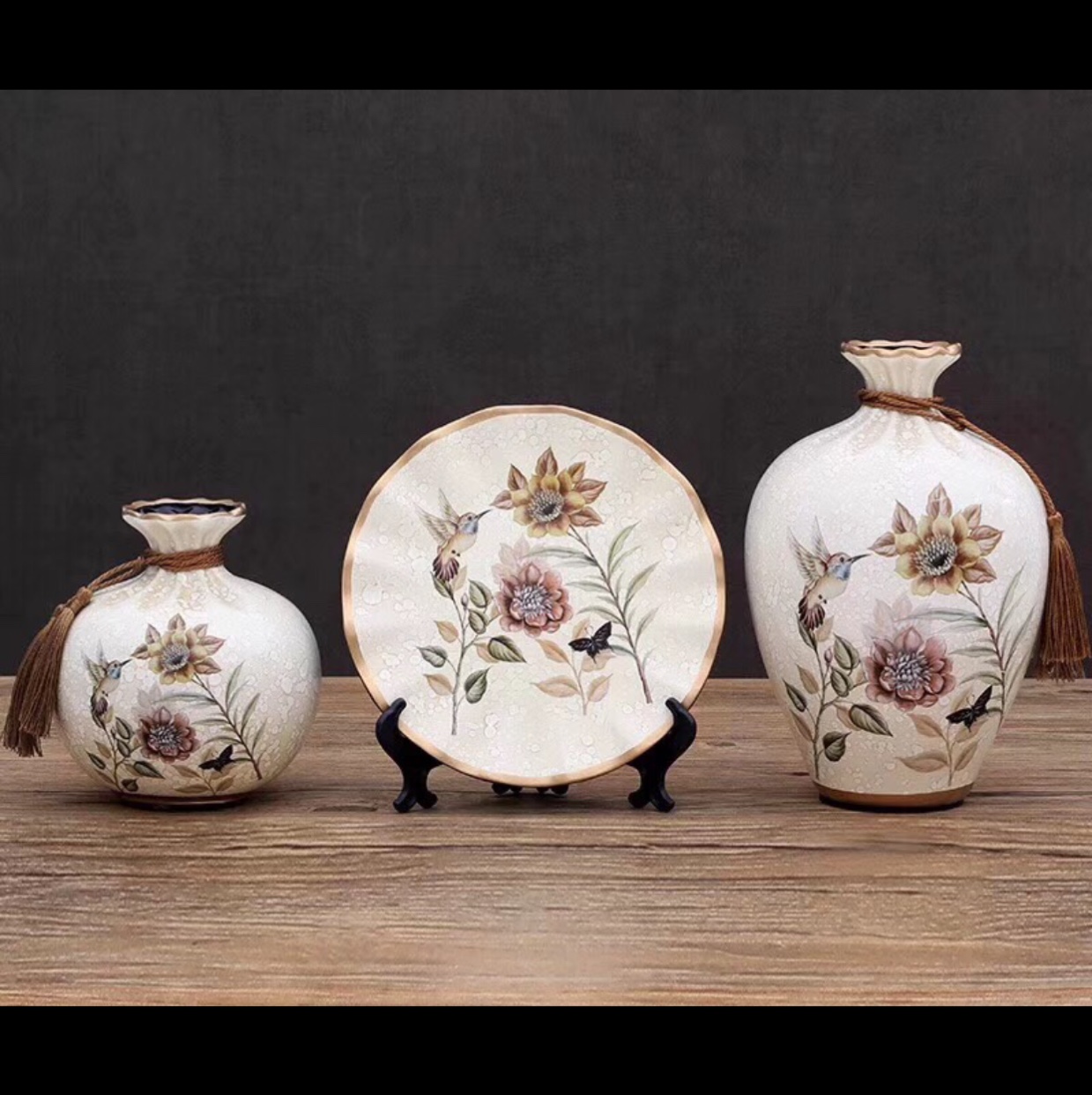 Yiwu Selection American ceramic vase three sets of home porch TV cabinet wine cabinet dining room study handicraft