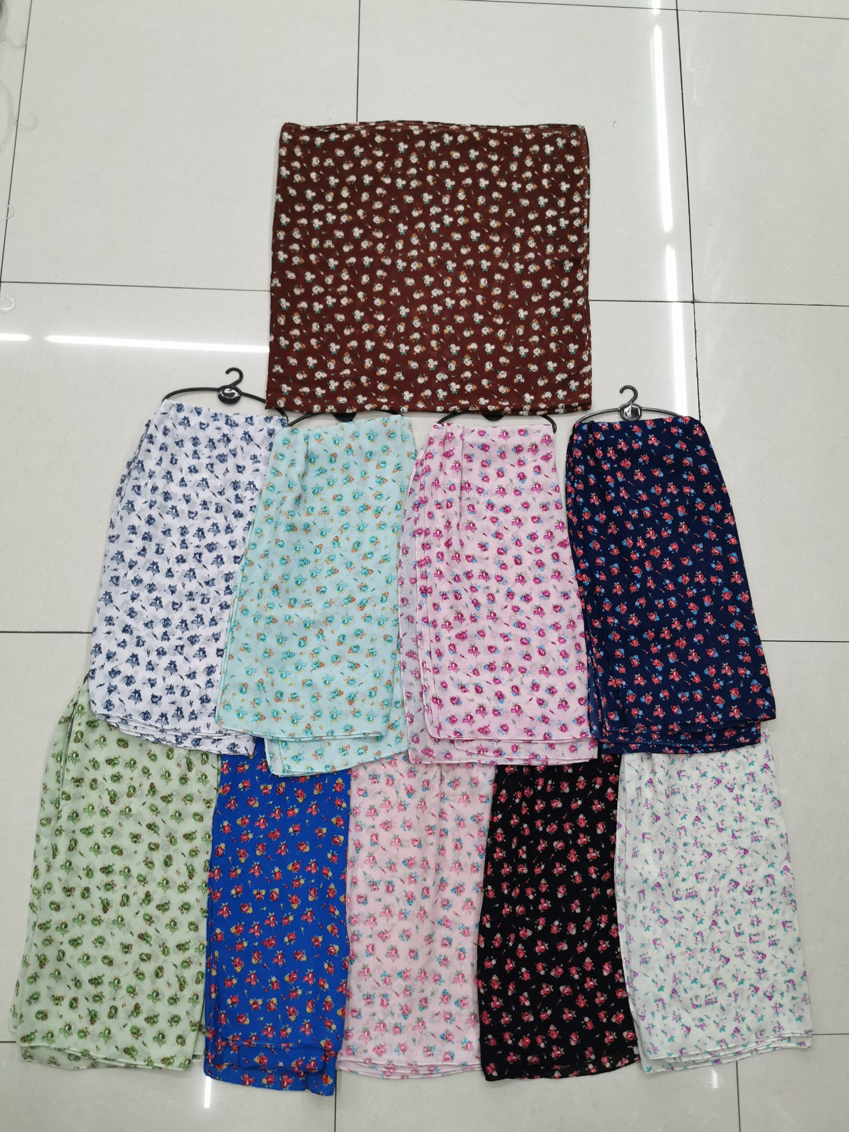 Women's Fashion Muslim Polyester Scarf Printed Long Scarf 5