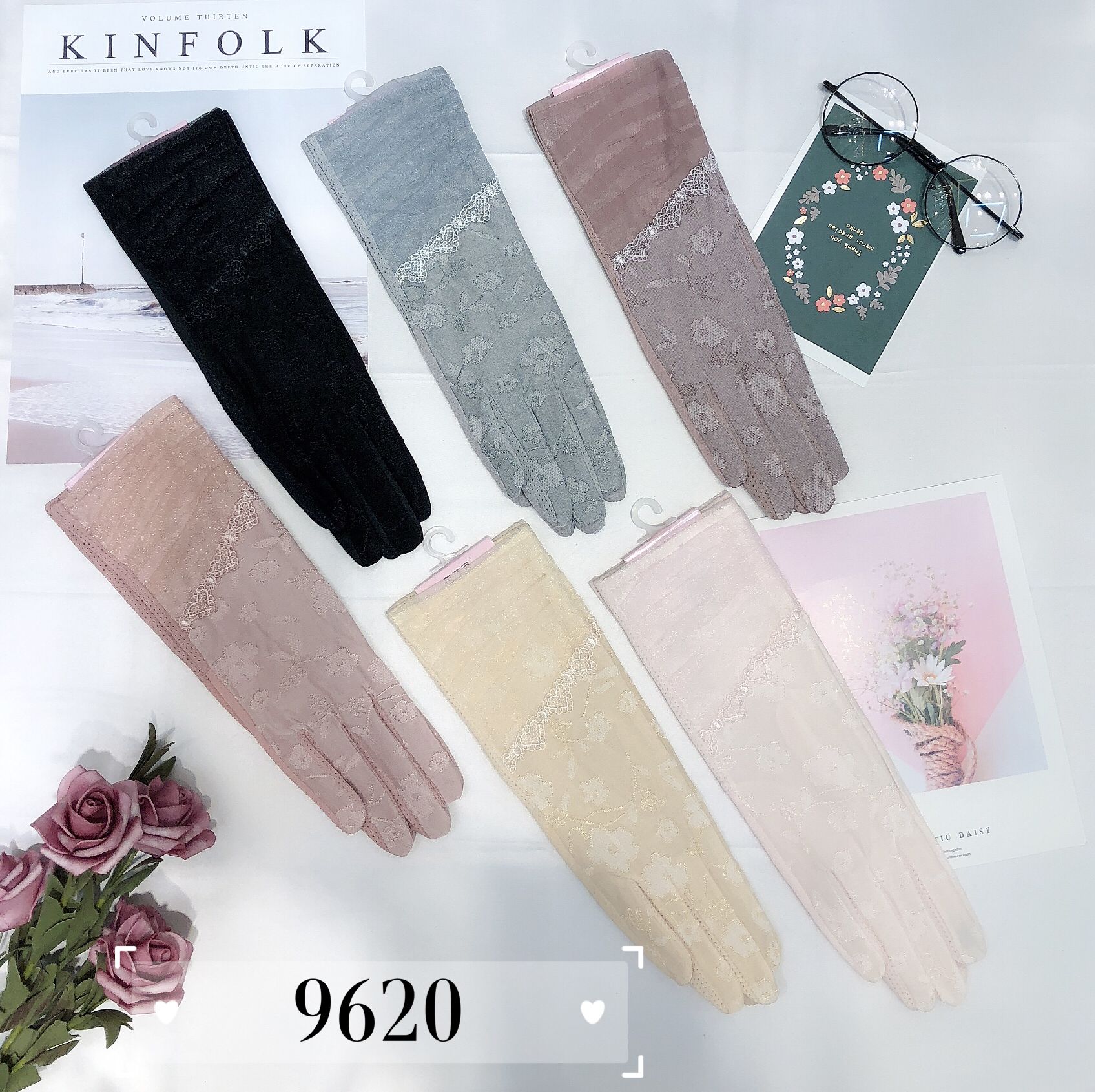 9620 summer to prevent sai 28cm ice lace touch screen gloves thumbnail