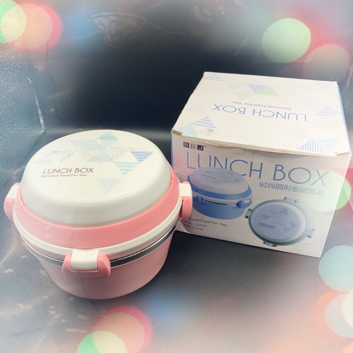 优质食品级不锈钢手提饭盒，超大容量，500ML加餐盘300ML，防漏带手提，保温时间长，
