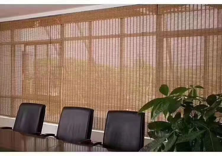 竹帘垂直帘半遮光卷帘卫生间厨房手拉窗帘图