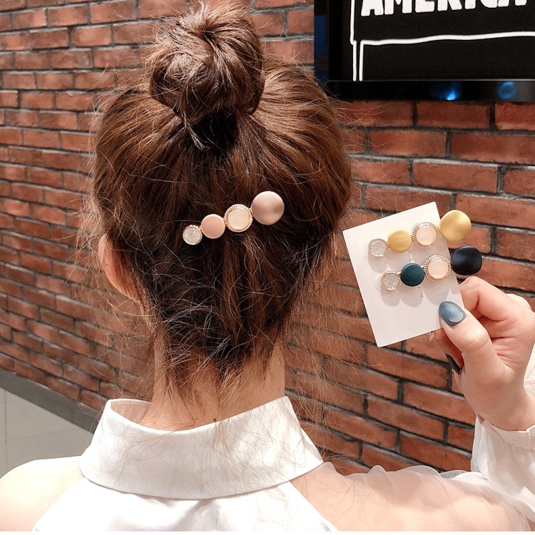 韩版发饰ins网红发夹时尚马卡龙边夹百搭珍珠发卡精品头饰