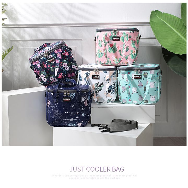 SANNE保温袋PEVA防水午餐包 手提简约折叠户外野餐包母乳保鲜冰包详情图13