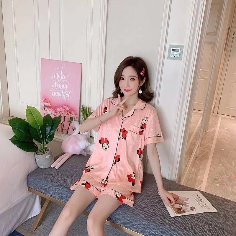 Double Milk Silk Pajamas Set, Home Wear, Pattern, Four Yards M, L, Xl, Xxl details Picture